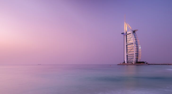 Бурдж аль-Араб, Дубаи, море, небо