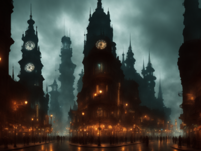 steampunk dark city