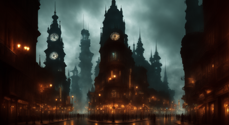 steampunk dark city